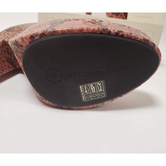 STELLA MCCARTNEY SHOES FAUX SNAKEPRINT LEATHER PLATFORM HIGH HEEL IT 41 US 11 - Picture 11 of 12